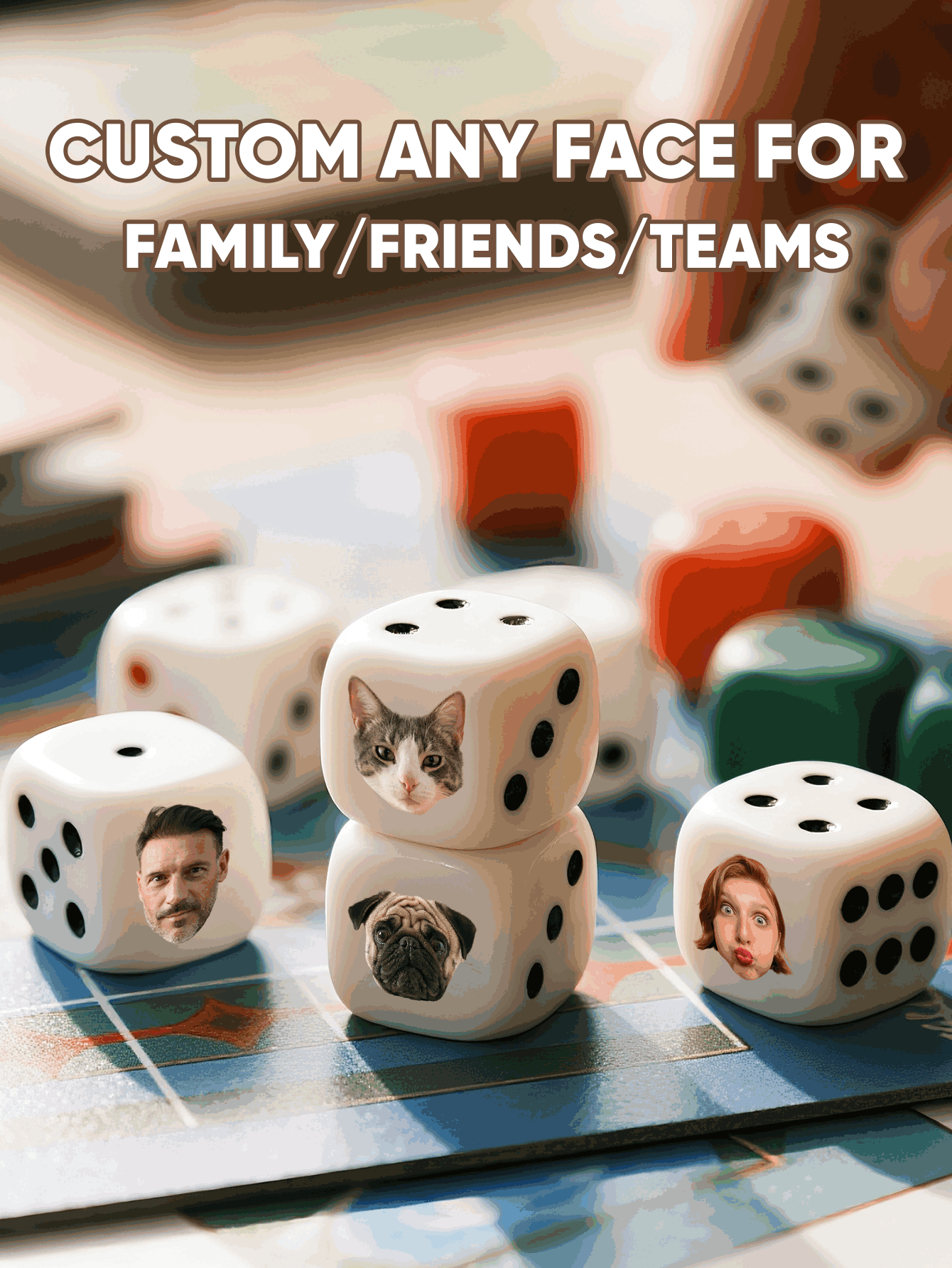 Custom Face Dice Personalized  - Party Games Christmas review and price