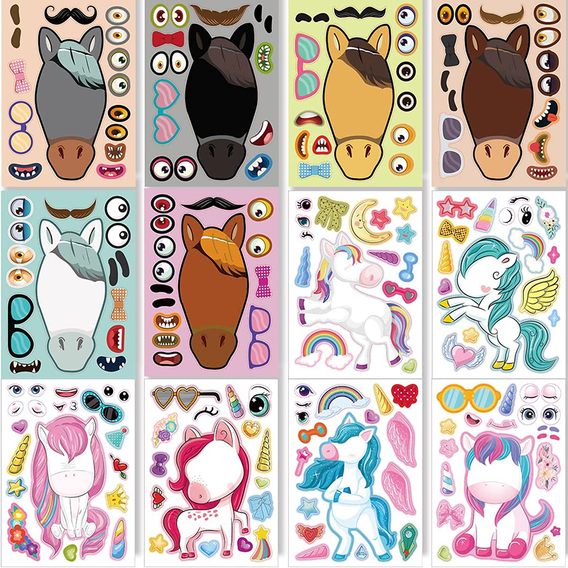 12/24 Sheets Make a Face Stick - Zoo Party Games review and price