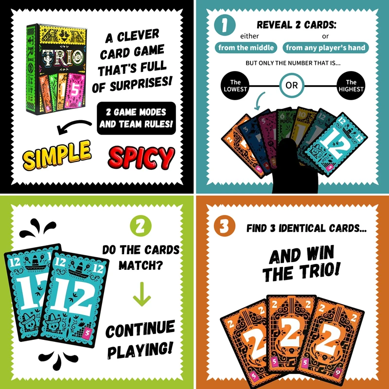 Strategic Card Board Game TRIO - Party Games Entertainer review and price