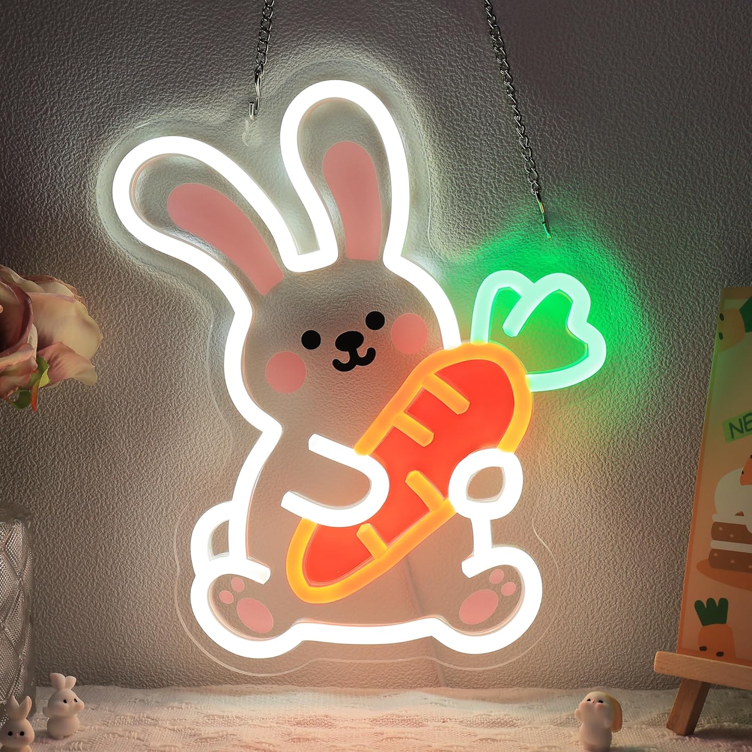 Bunny UV Neon Sign USB Dimmabl - Zoo Party Games review and price