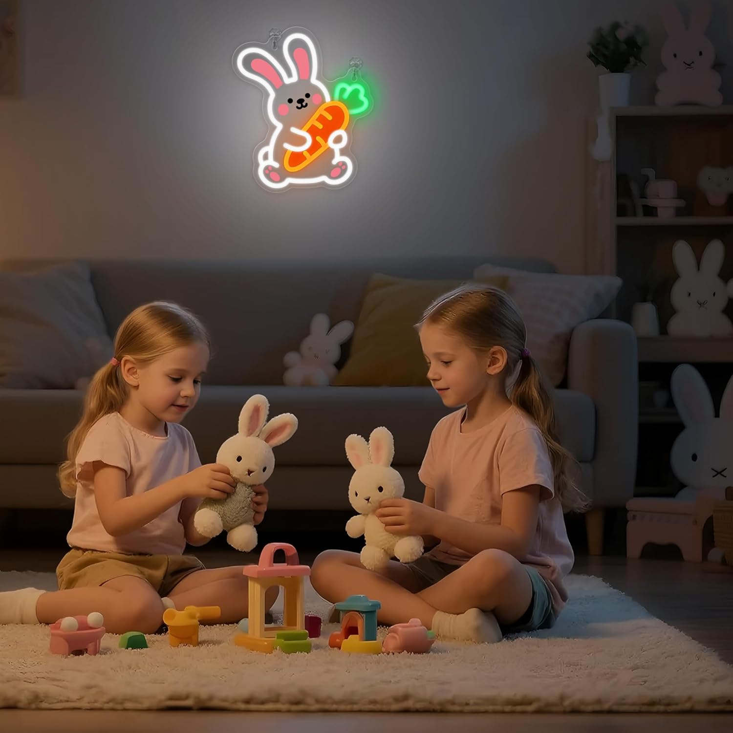 Bunny UV Neon Sign USB Dimmabl - Zoo Party Games review and price