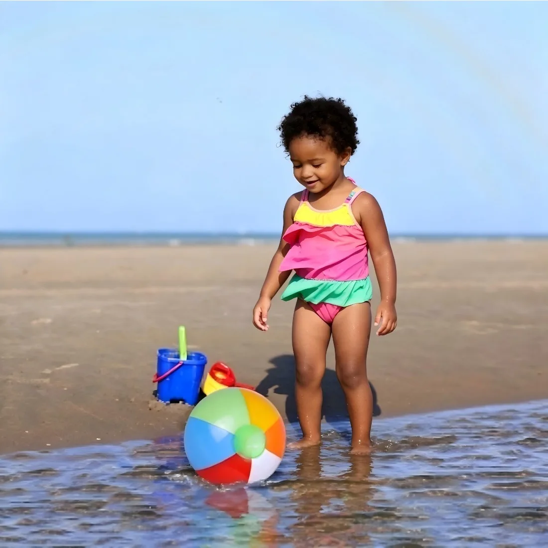 Rainbow Inflatable Beach Balls - Party Games Entertainer review and price
